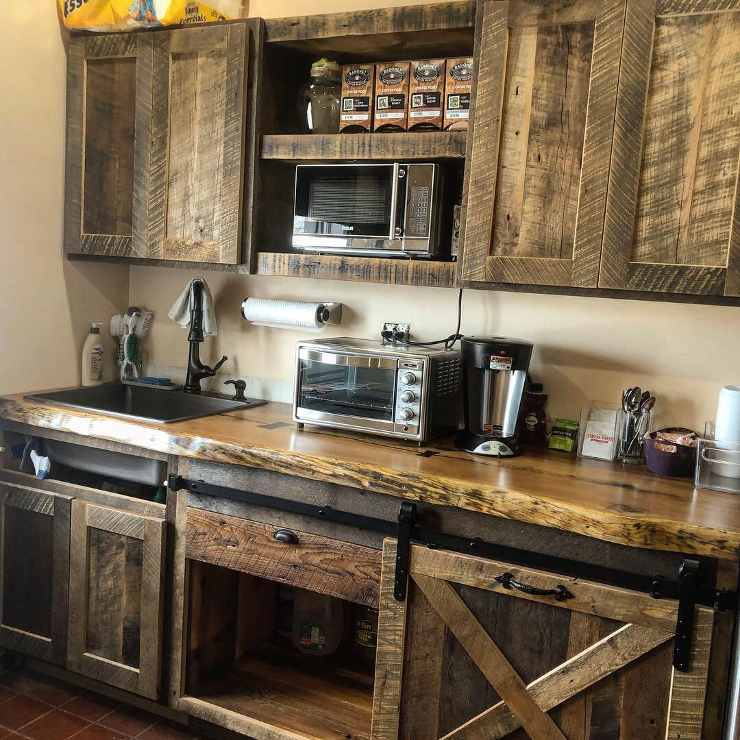 Reclaimed Wood Kitchen Shelves