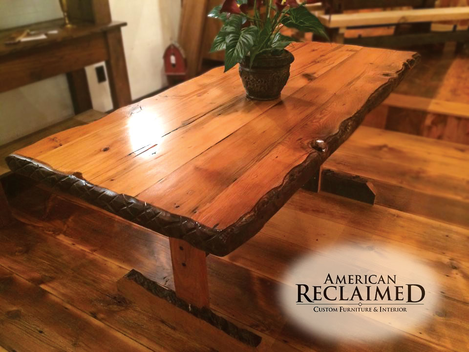 reclaimed wood kitchen table houston